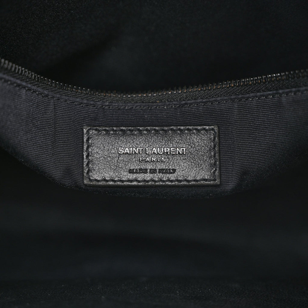 Calfskin Crocodile Embossed Monogram Medium Niki Shopping Bag Black