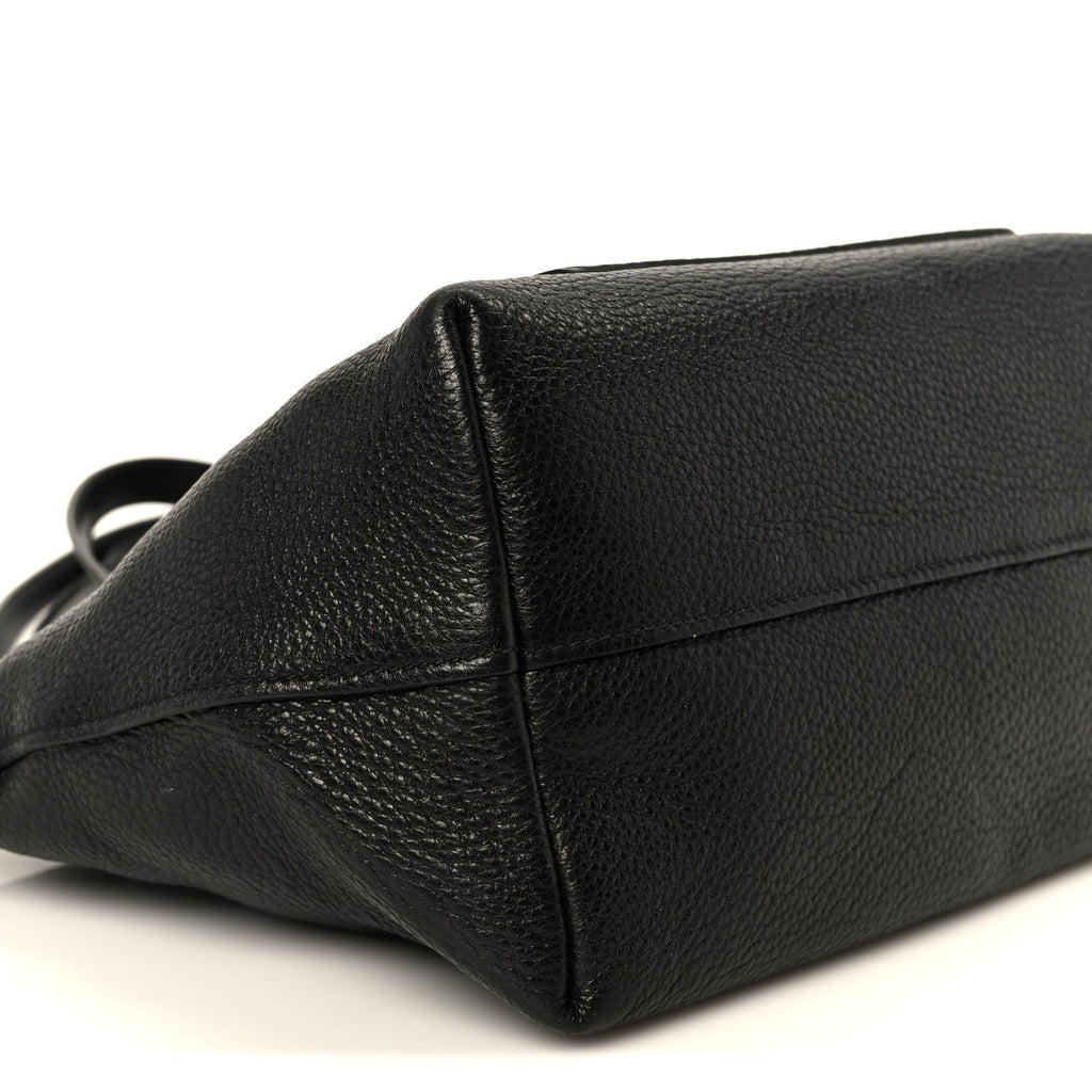 Vitello Daino Pocket Small Tote Black