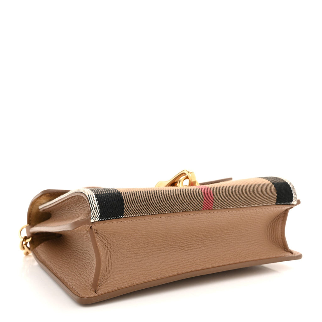 Derby Calfskin House Check Baby Macken Crossbody Bag Camel