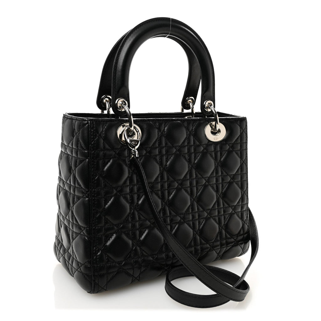Lambskin Cannage Medium Lady Dior Black