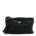 Tessuto Nylon Flat Messenger Bag Black