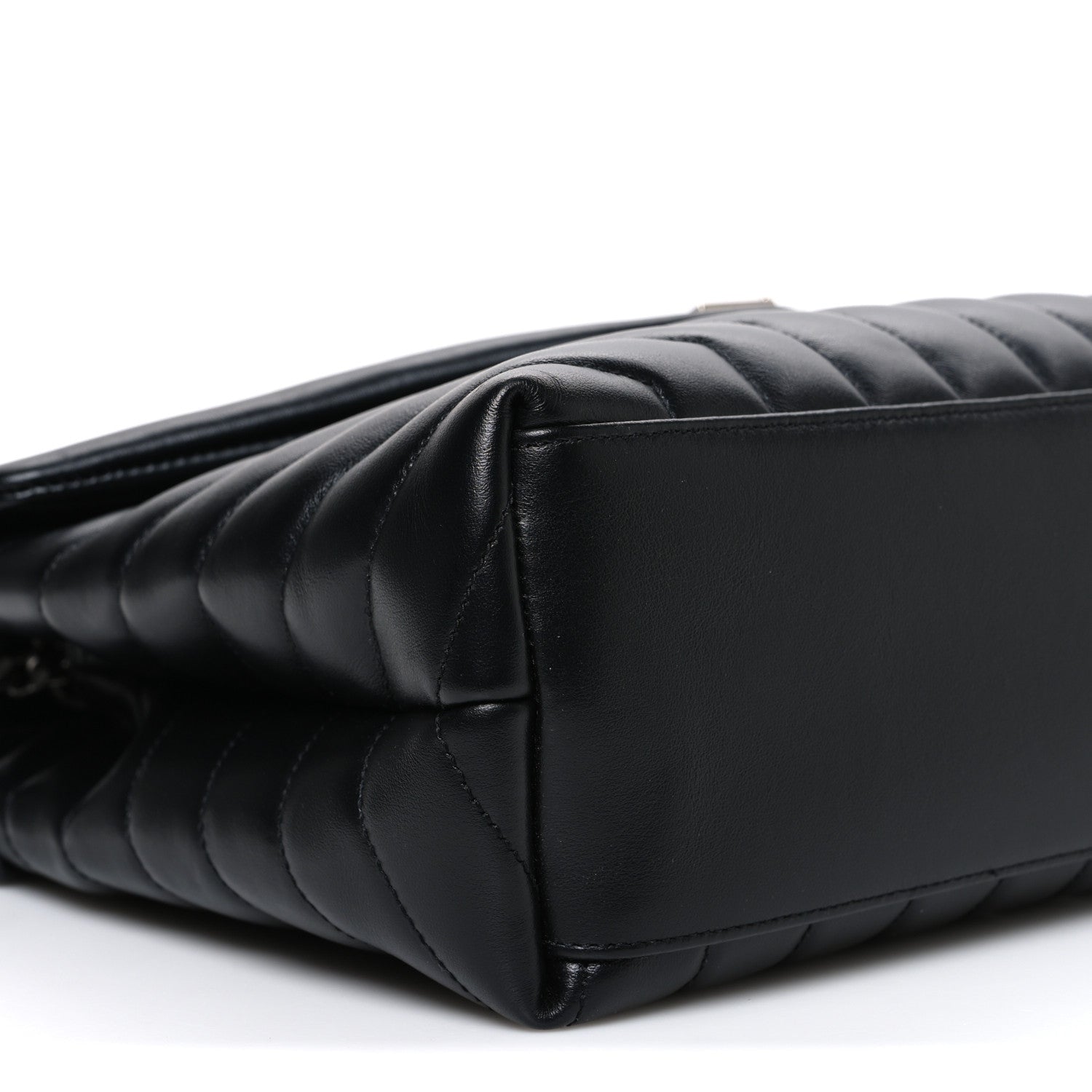 Calfskin Y Quilted Monogram Medium Loulou Chain Satchel Black