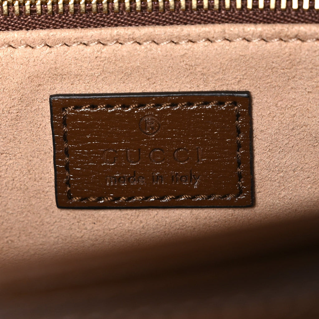 GG Supreme Monogram Horsebit 1955 Shoulder Bag Beige Brown Sugar