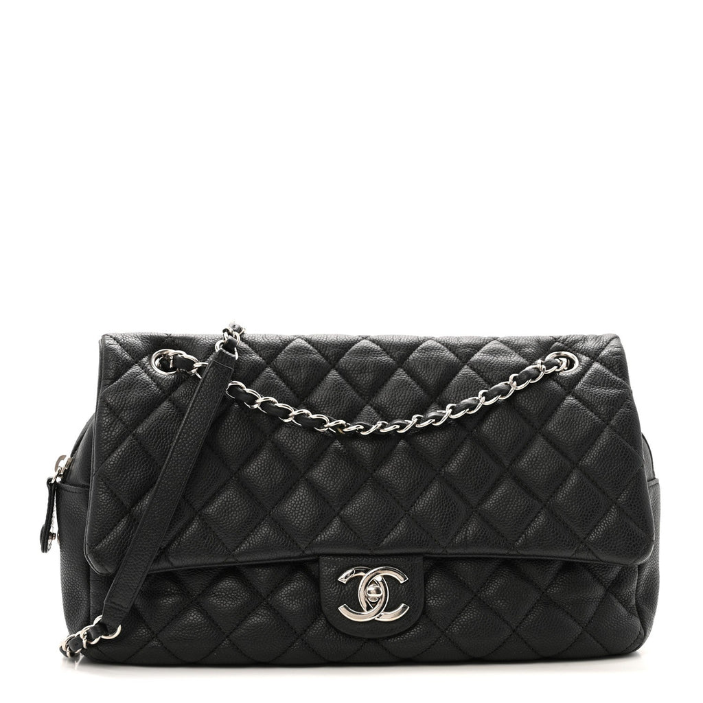 Caviar Quilted Jumbo Easy Flap Black