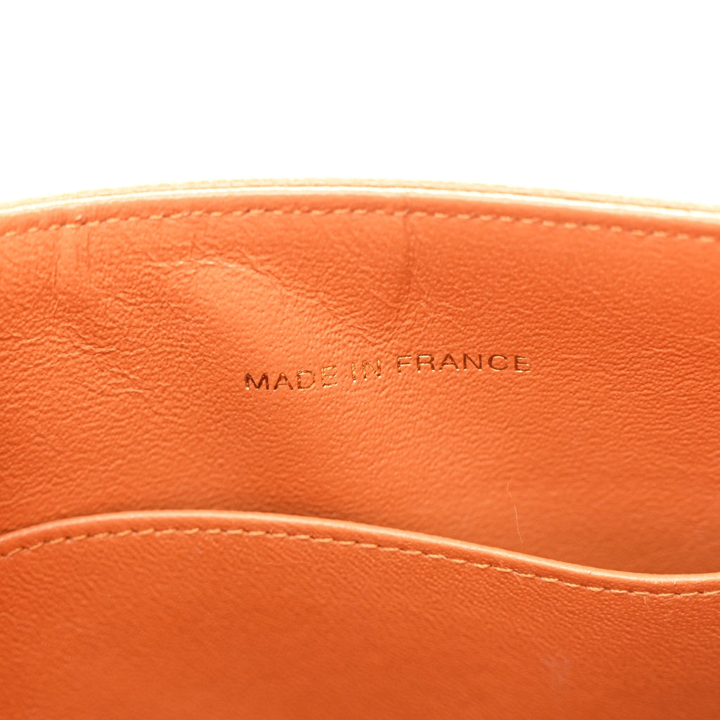 Caviar Top Handle Kelly Flap Brown