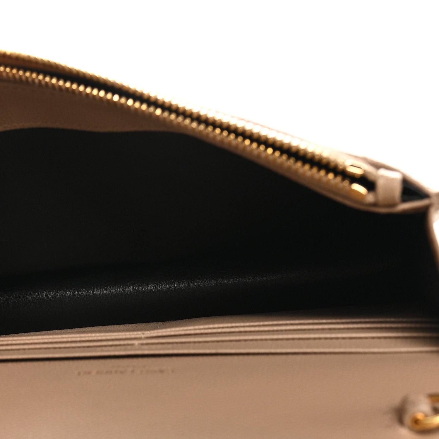 Grain De Poudre Matelasse Chevron Monogram Envelope Chain Wallet Dark Beige