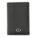 Grained Calfskin Icon Vertical Bifold  Holder Black