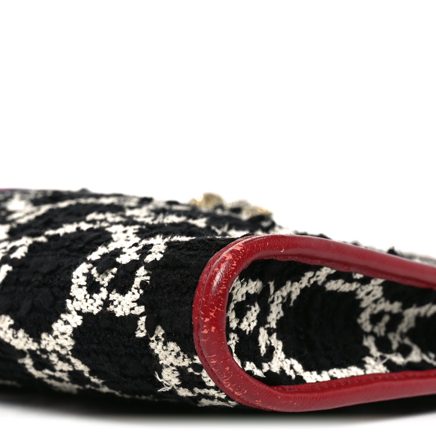 Tweed GG Monogram Large Rajah Chain Tote Romantic Cherry Black White