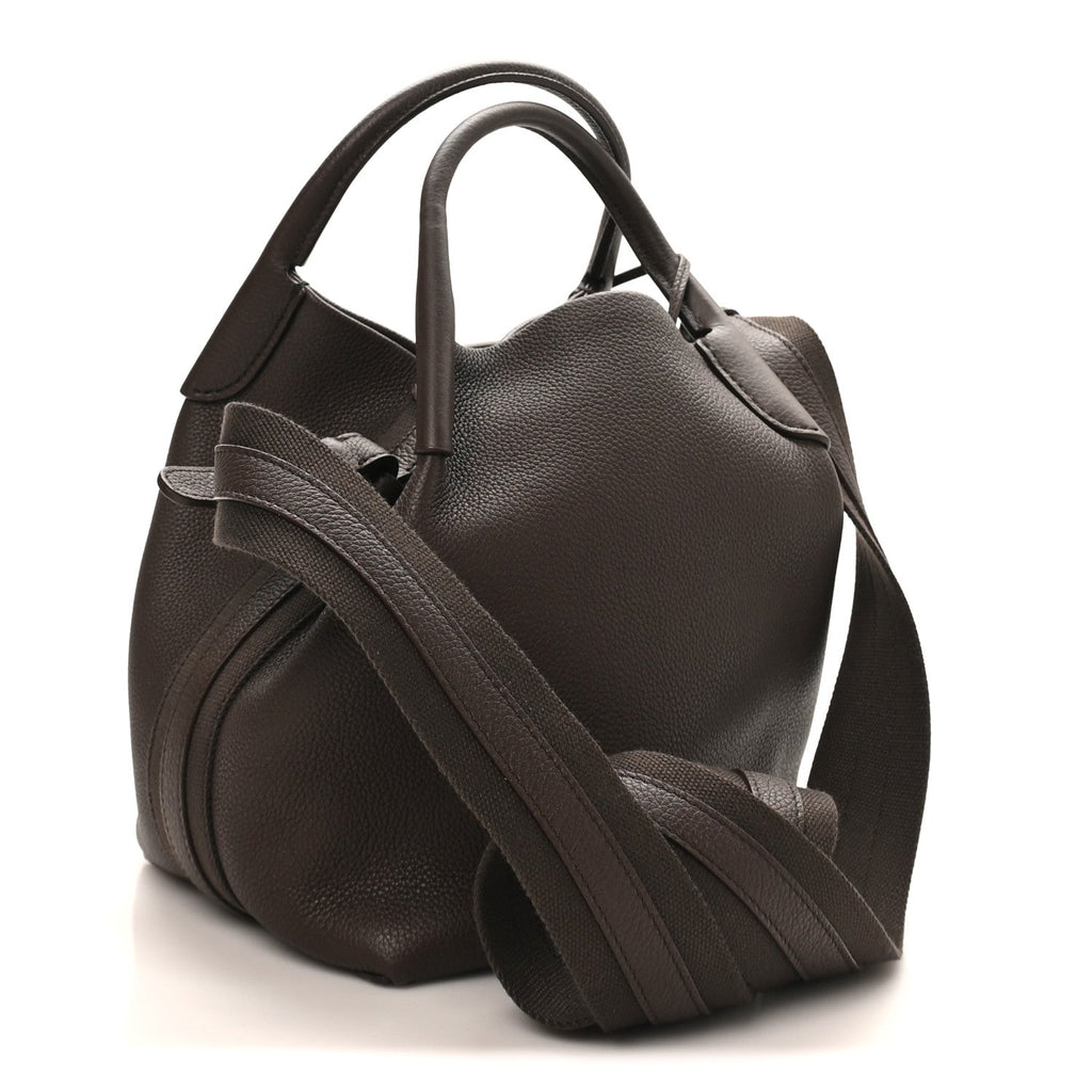 Grained Calfskin Micro Bale Bag Dark Chocolate Licorice