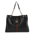 Calfskin Large Rajah Chain Tote Black