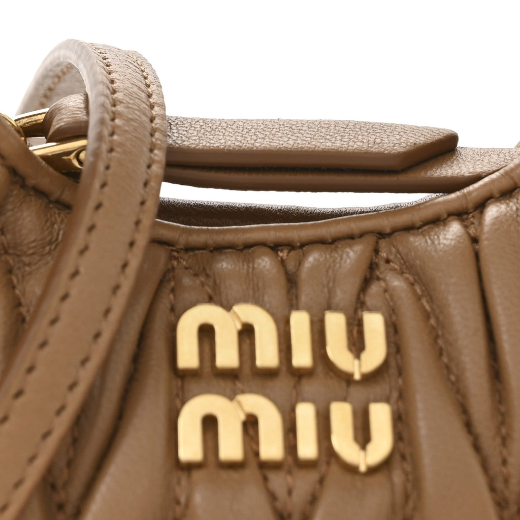 Nappa Matelasse Micro Wander Hobo Caramel