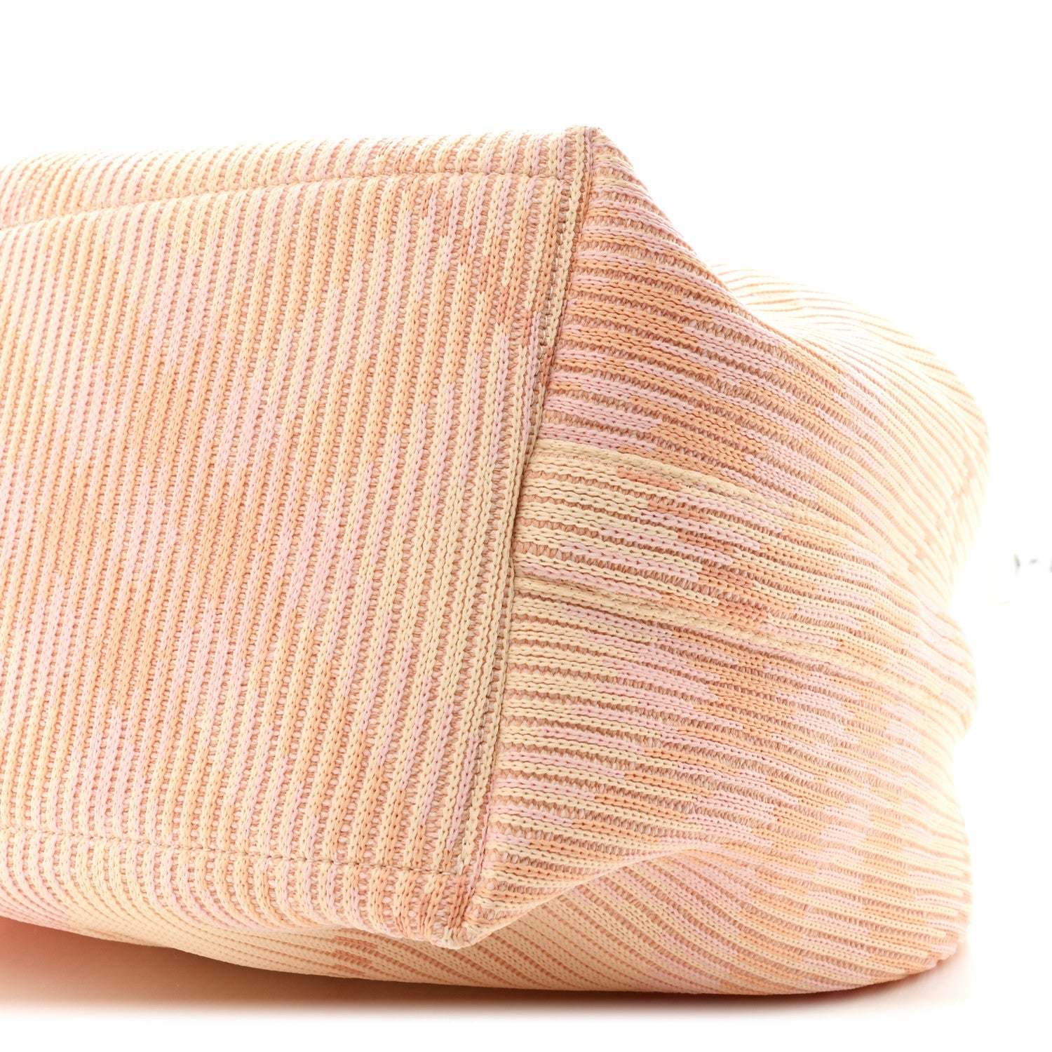 Canvas Knitted Check Medium Peg Duffle Bag Sherbert