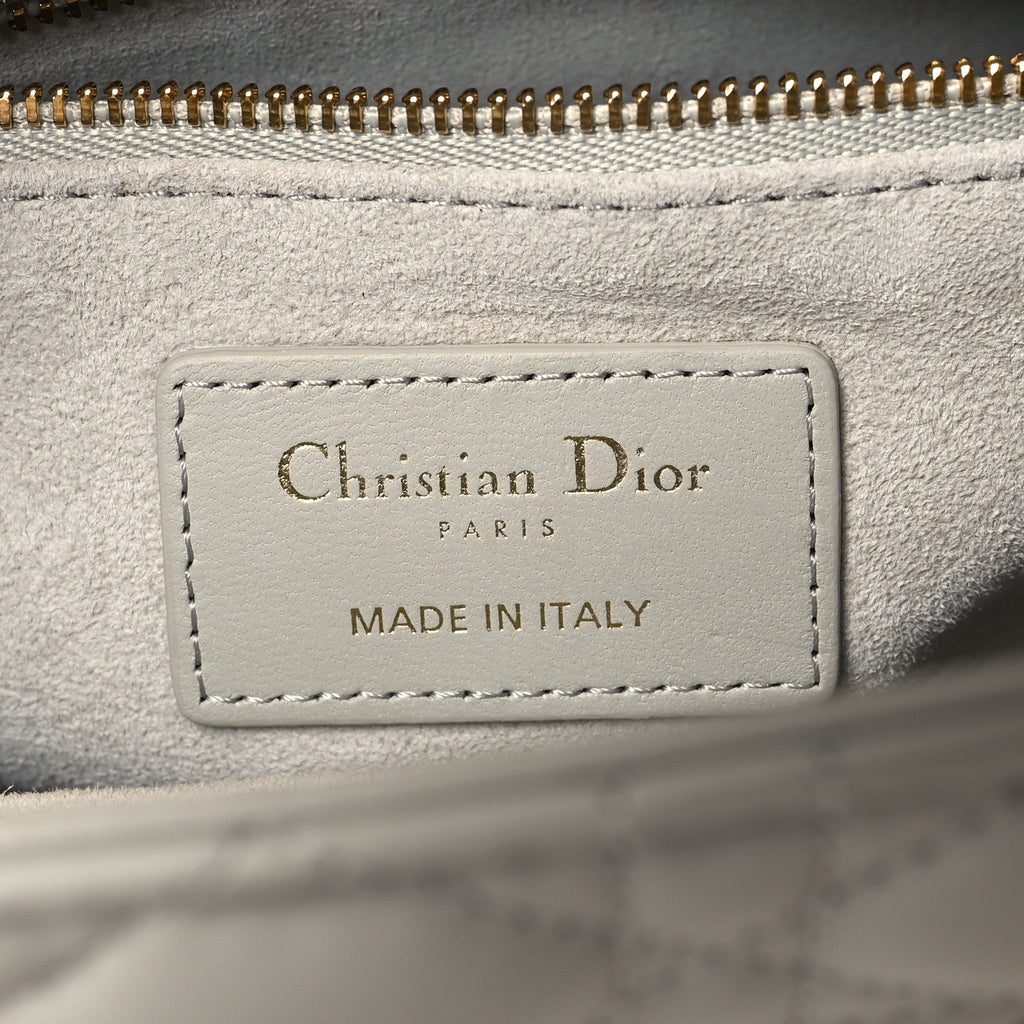 Lambskin Cannage Medium Lady Dior Grey