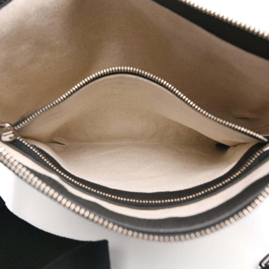 Piuma Calfskin Jumbo GG Embossed Medium Wristlet Messenger Bag Black