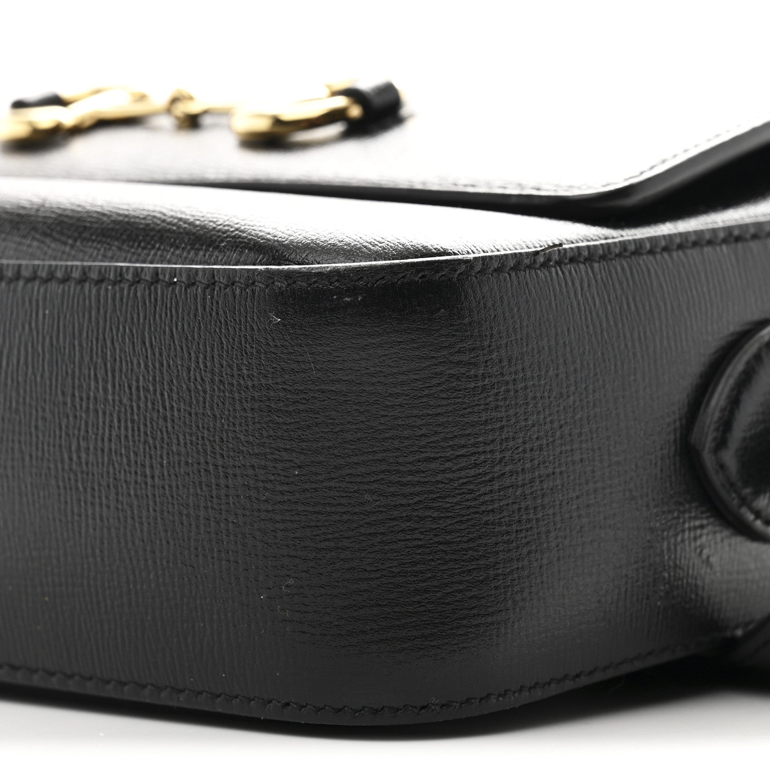 Textured Calfskin Small Horsebit 1955 Shoulder Bag Black