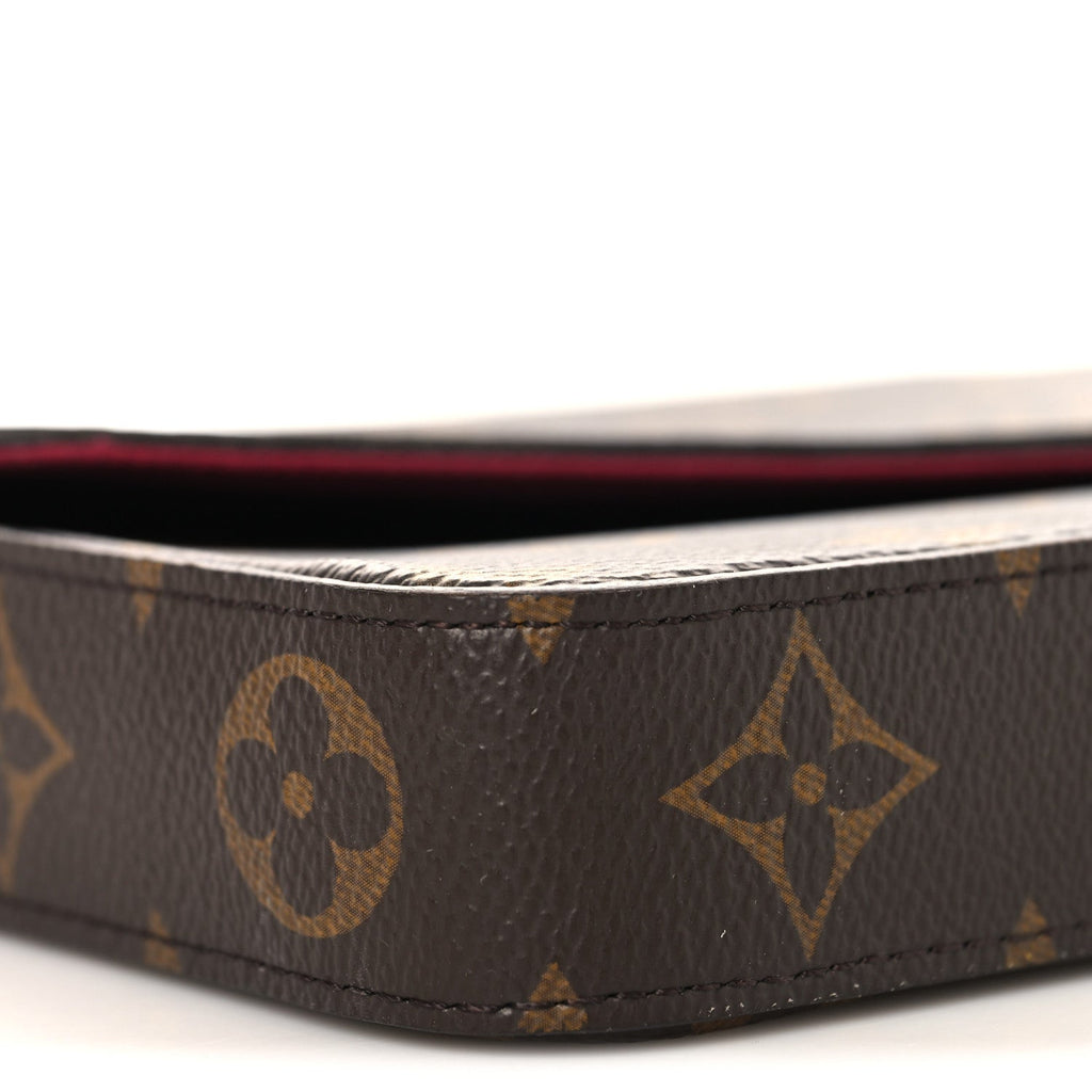 Monogram Pochette Felicie Chain Wallet Fuchsia