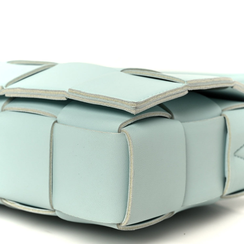 Lambskin Maxi Intreccio Cassette Bag Teal Washed