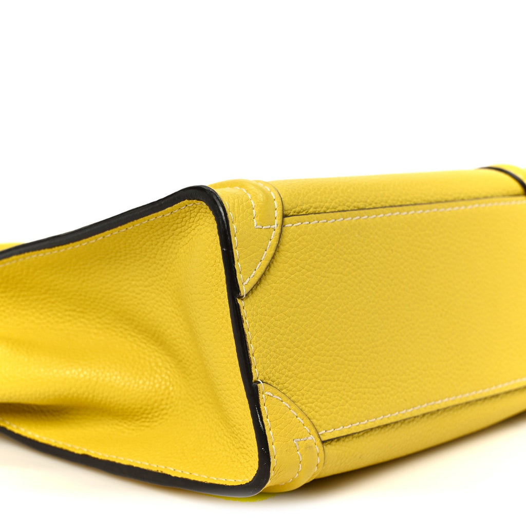 Drummed Calfskin Nano Luggage Citron