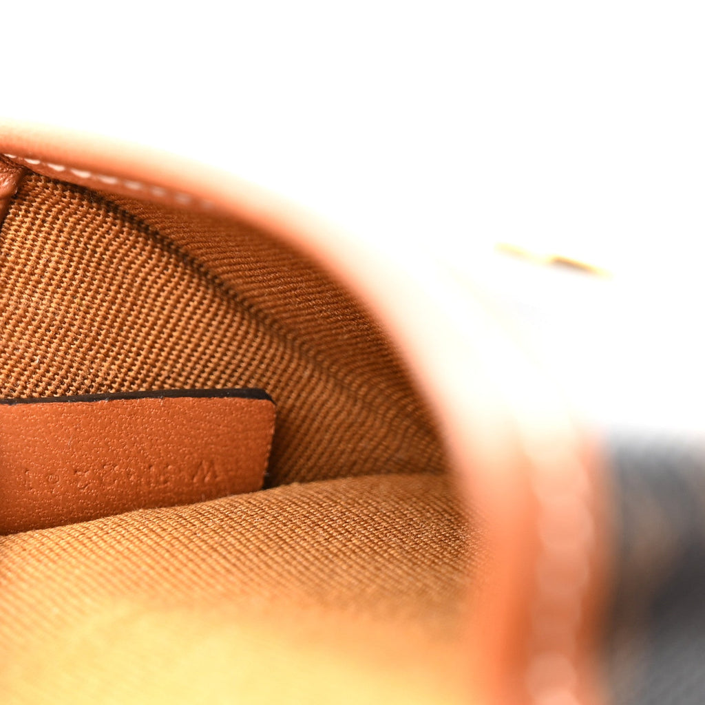 Canvas Calfskin Triomphe Airpod Case Tan