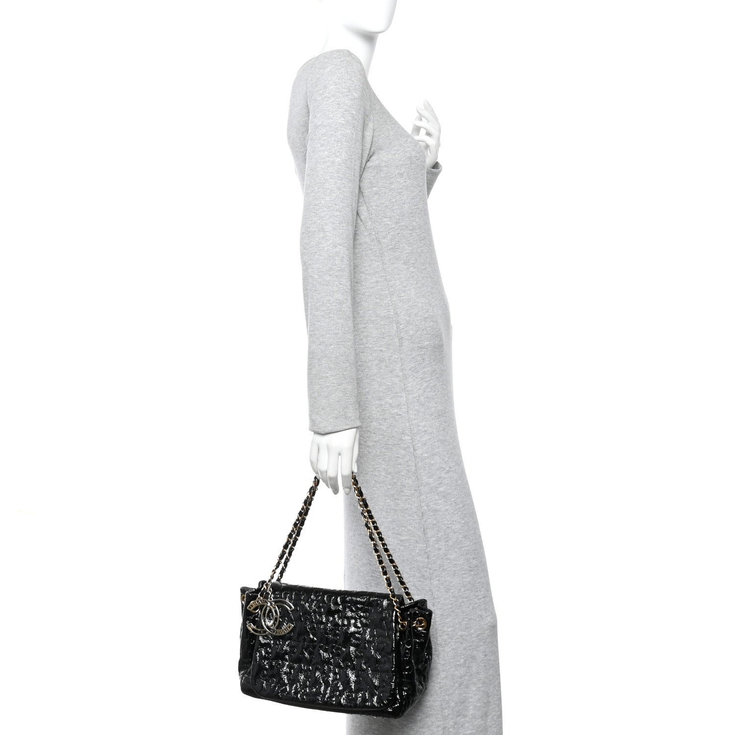 Patent Puzzle Accordion Flap Bag Black