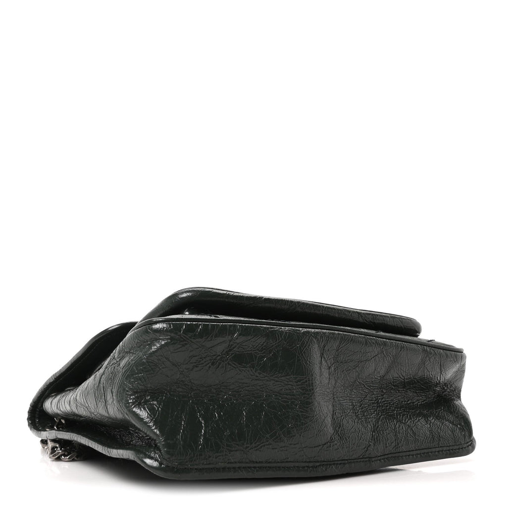 Crinkled Calfskin Matelasse Monogram Medium Niki Chain Satchel Dark Green