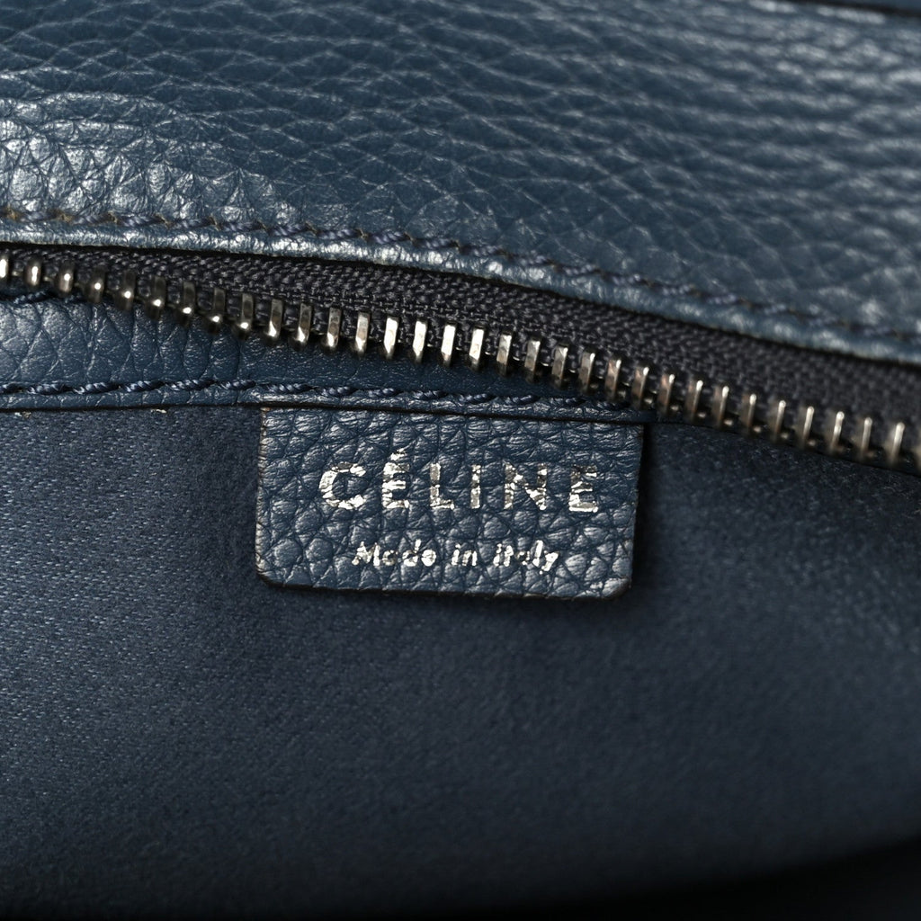 Drummed Calfskin Nano Luggage Navy Blue