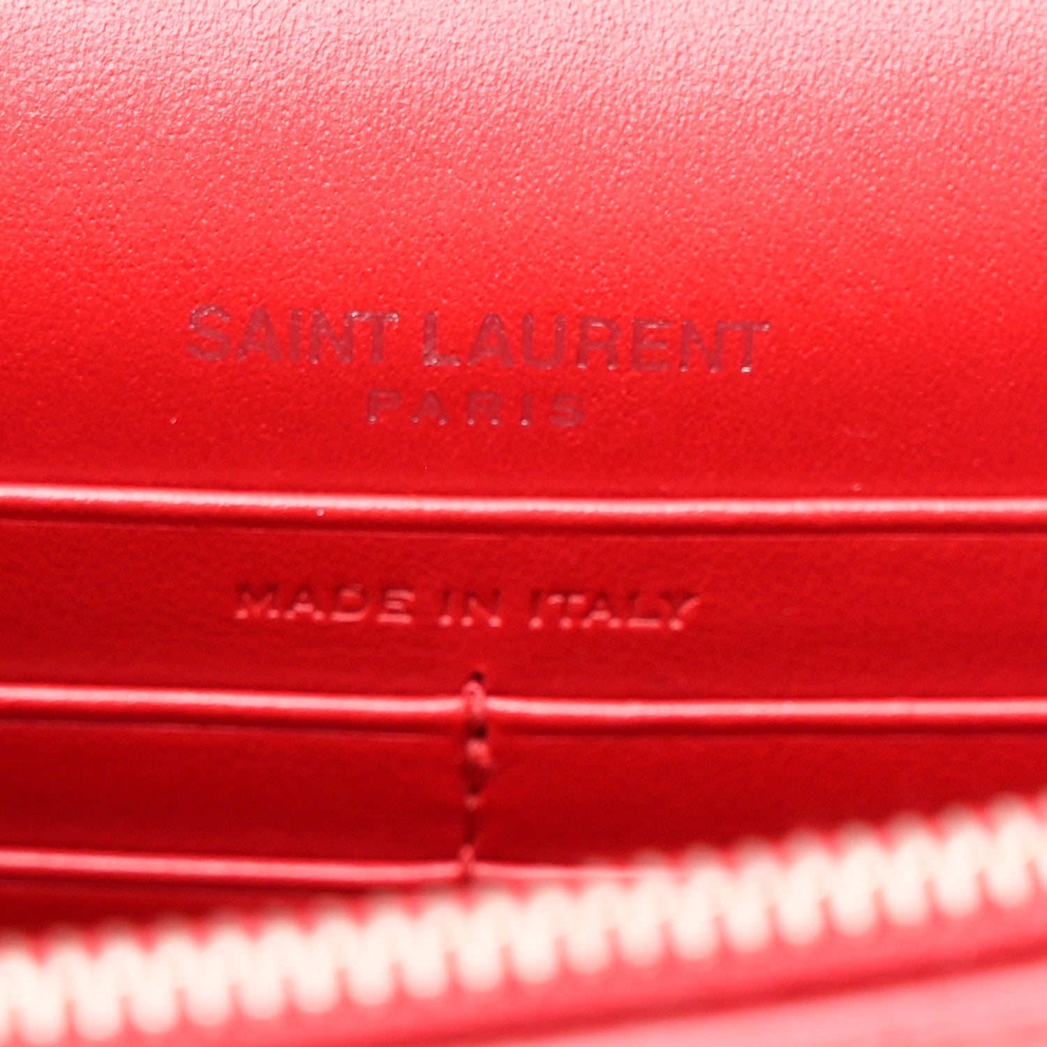 Calfskin Crocodile Embossed Monogram Sunset Chain Wallet Rouge Eros