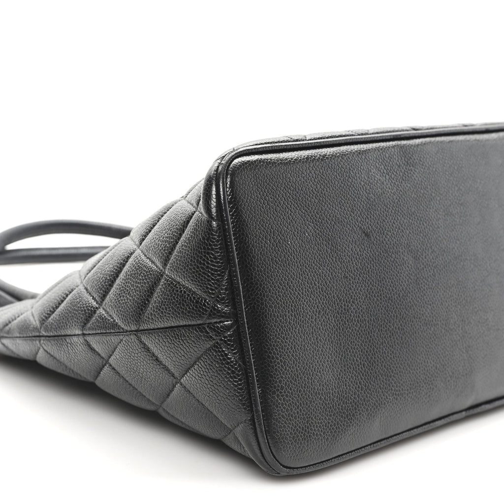 Caviar Quilted Medallion Tote Black