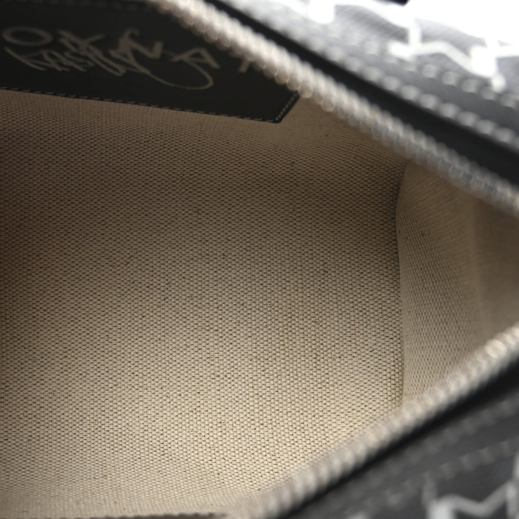 X KASING LUNG Calfskin Canvas M Labubu Boston Bag Black Multicolor