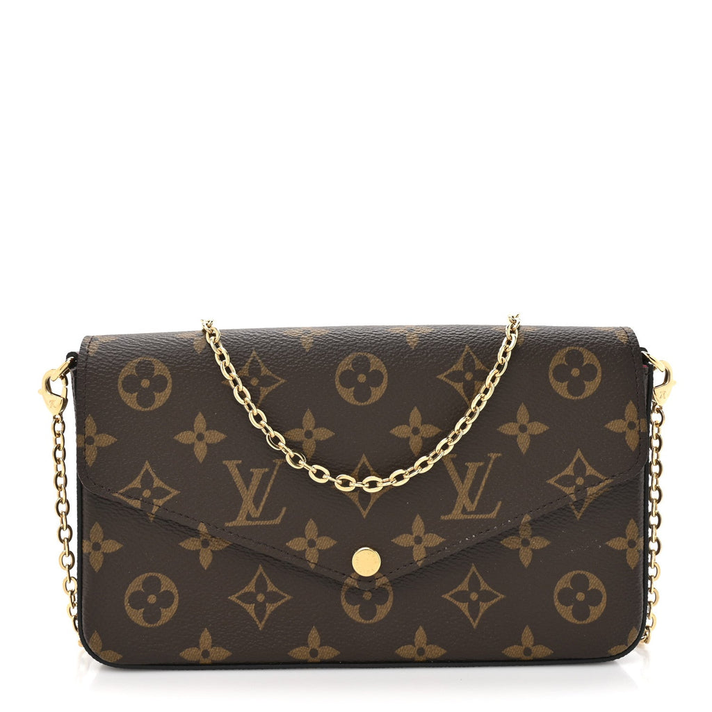 Monogram Pochette Felicie Chain Wallet Fuchsia