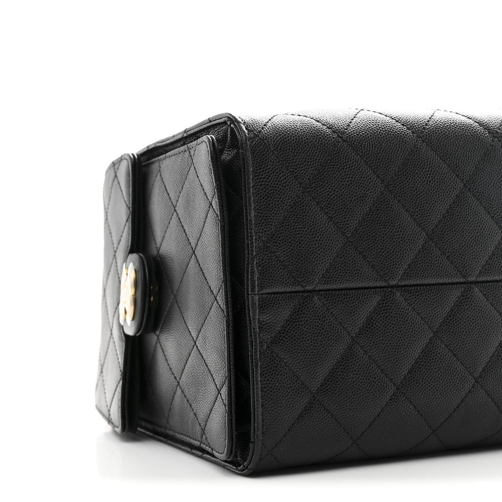 Caviar Quilted Medium Chanel 25 Handbag Black