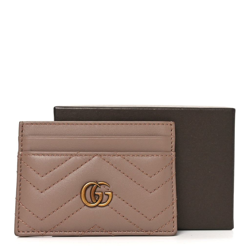 Calfskin Matelasse GG Marmont  Holder Porcelain Rose
