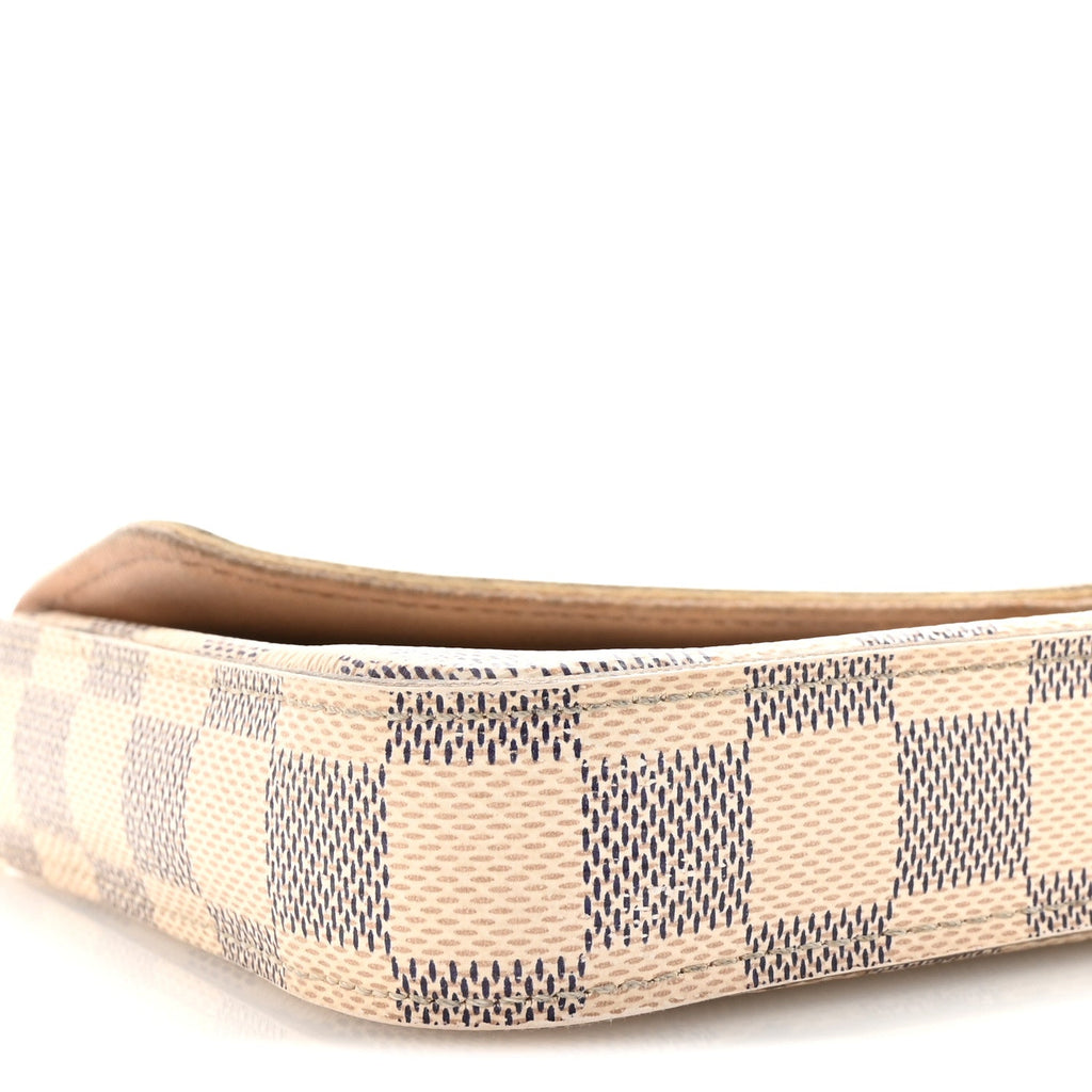 Damier Azur Pochette Felicie Chain Wallet Rose Ballerine