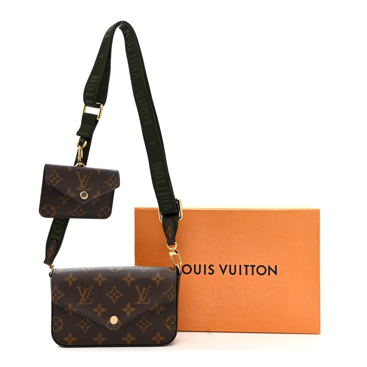 Monogram Felicie Strap & Go Kaki