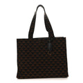Jacquard Saffiano Triangolo Symbole Embroidered Shopping Tote Black Brucia