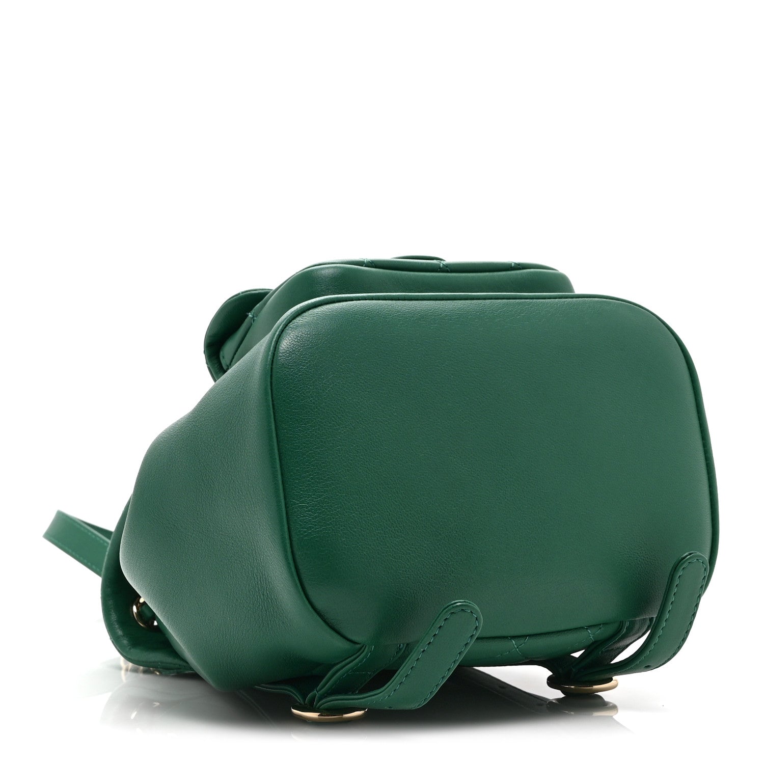 Lambskin Quilted Small Duma Drawstring Backpack Green