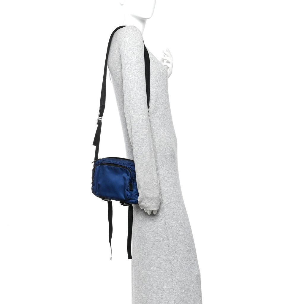 Tessuto Nylon Montagna Messenger Bag  Blue Black