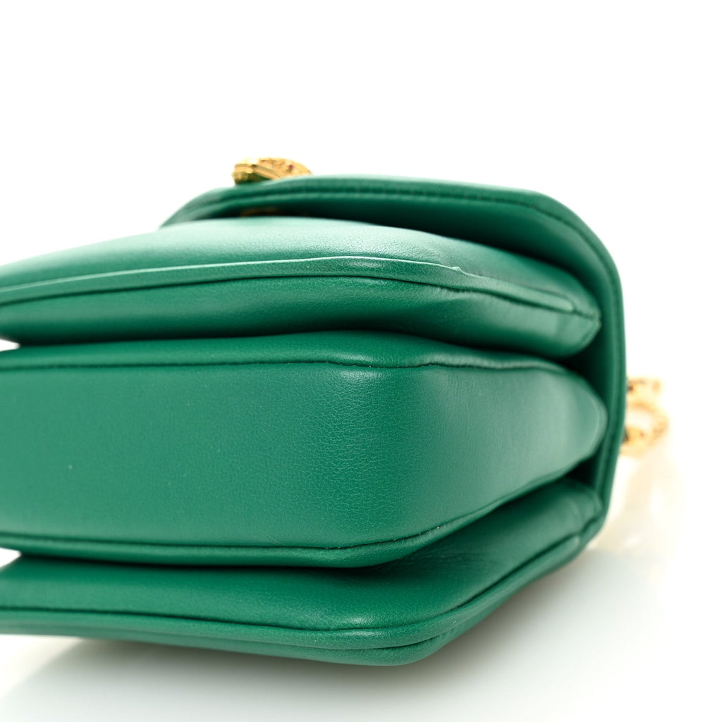 Calfskin Micro Serpenti Reverse Top Handle Emerald Green