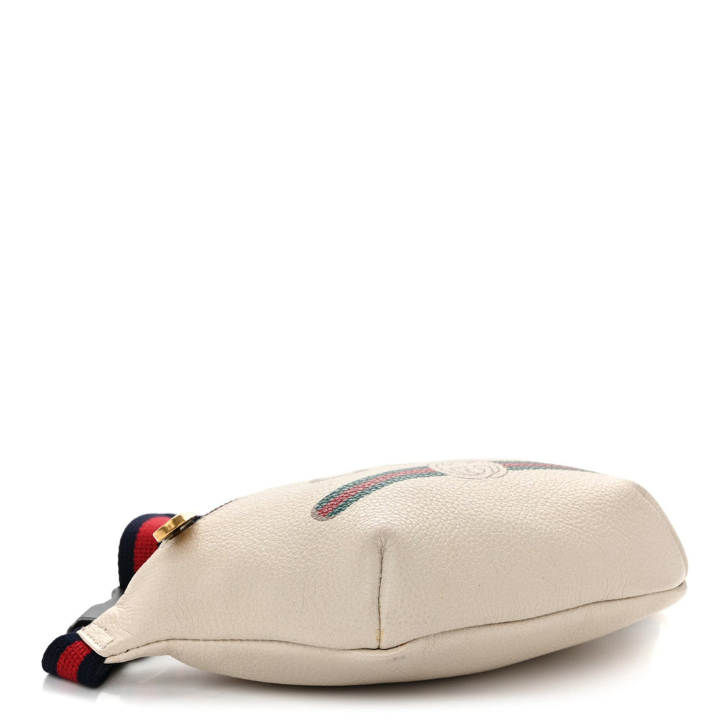 Grained Calfskin Small Logo Belt Bag White