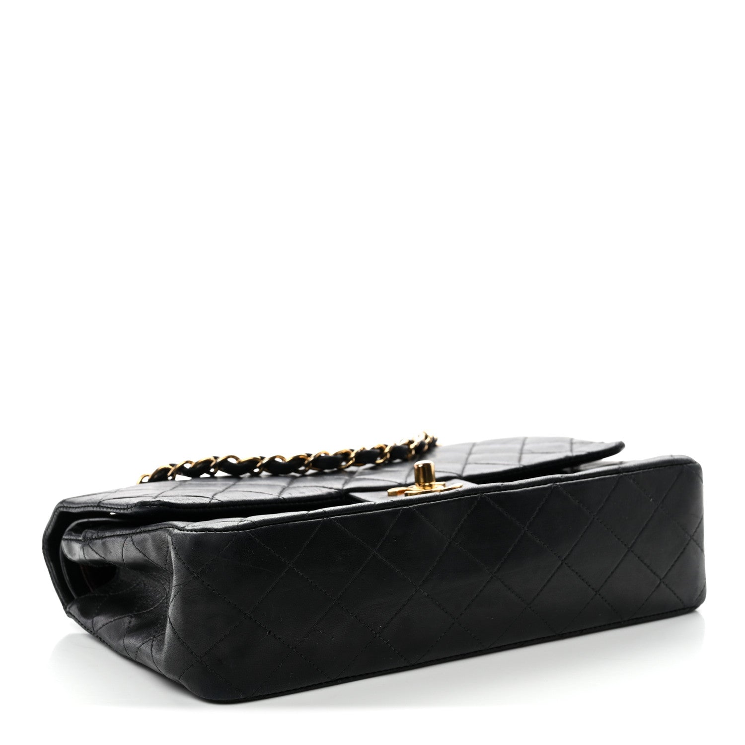 Lambskin Quilted Small Double Flap Black