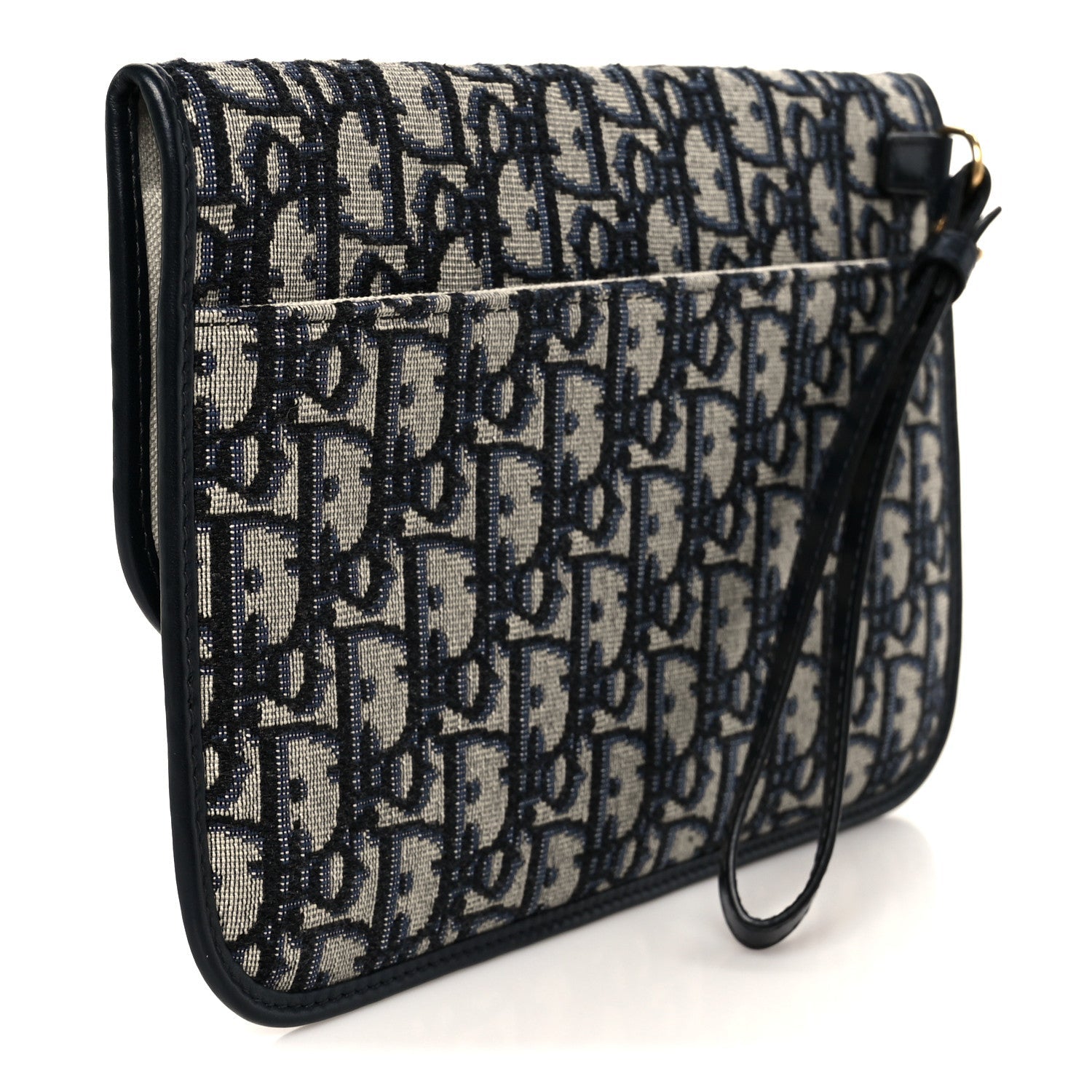 Oblique Flap Pouch Clutch Blue