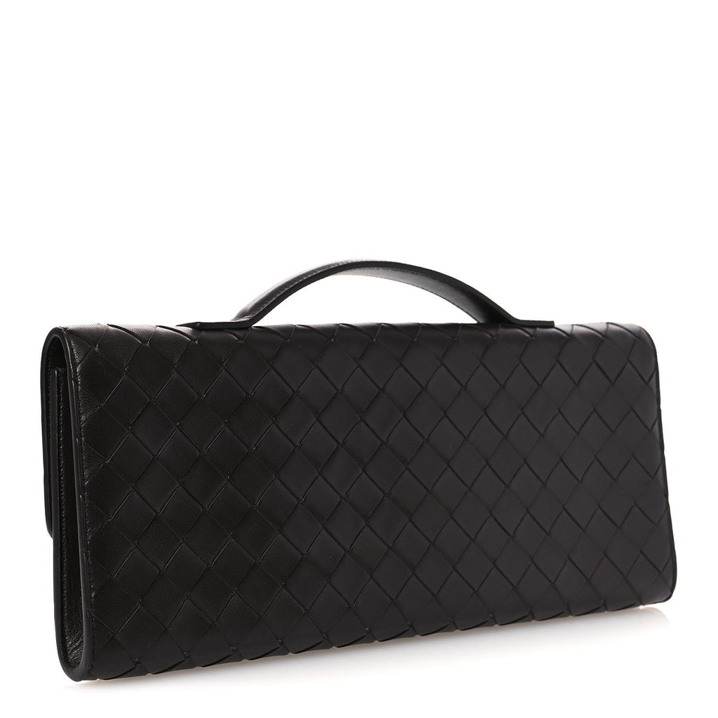 Nappa Intrecciato Long Andiamo Top Handle Clutch Fondant