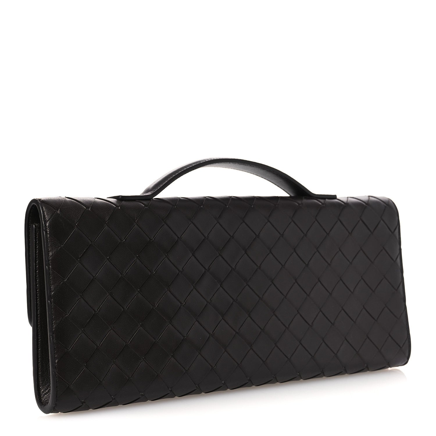 Nappa Intrecciato Long Andiamo Top Handle Clutch Fondant