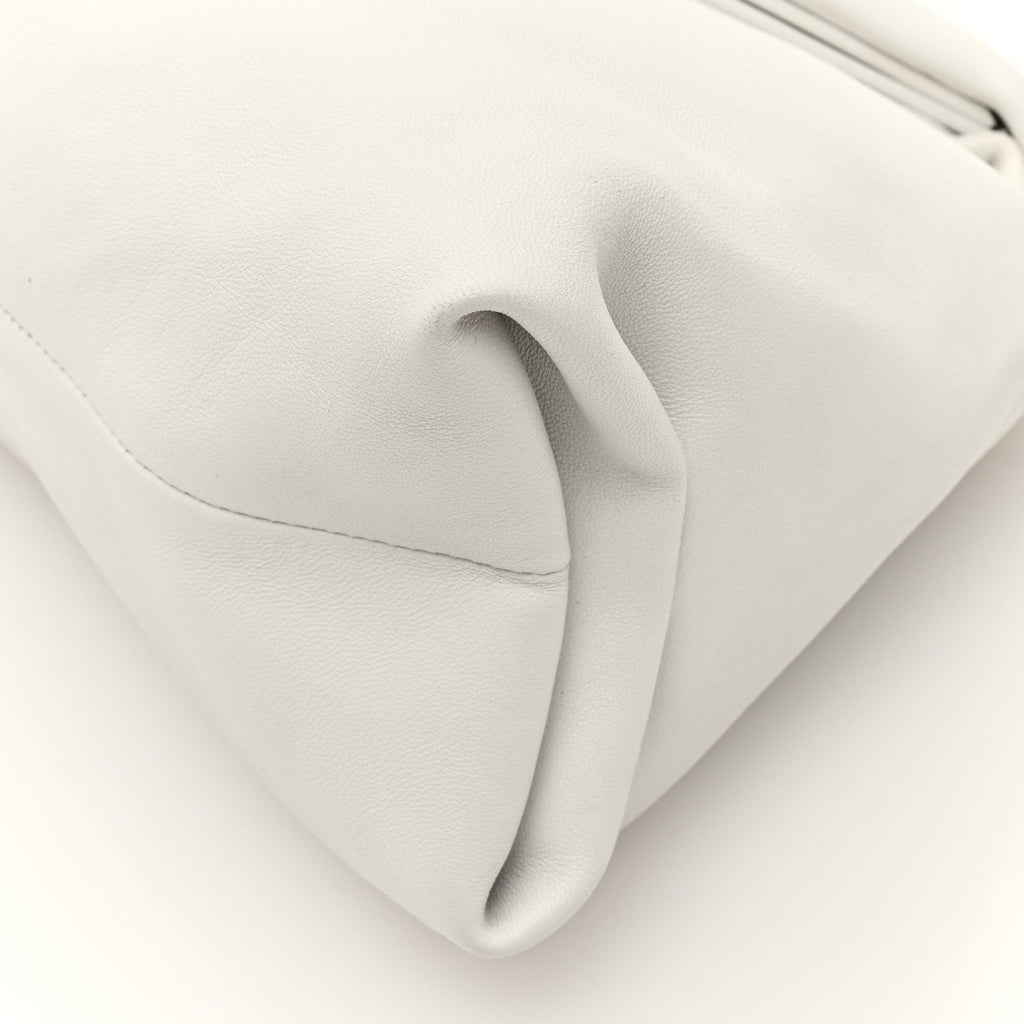 Lambskin BV Trine Clutch Bianco