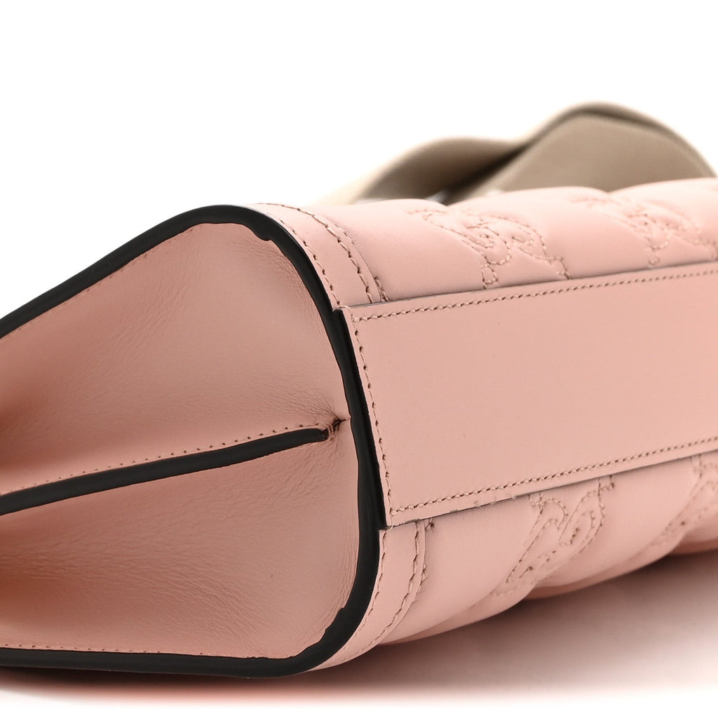 Calfskin GG Matelasse Small Slim Chain Shoulder Bag Perfect Pink Natural