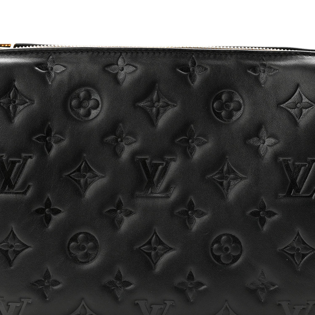 Lambskin Embossed Monogram Coussin PM Black
