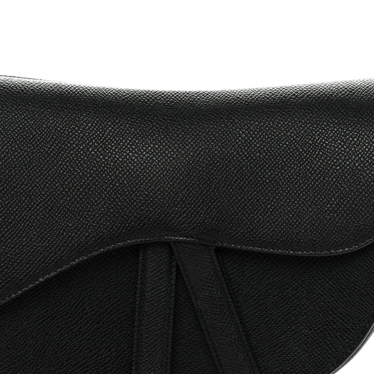 Grained Calfskin Saddle Bag Black