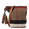 Canvas Mega Check Mini Ashby Tassel Crossbody Saddle Brown