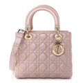 Pearly Lambskin Cannage Medium Lady Dior Lotus