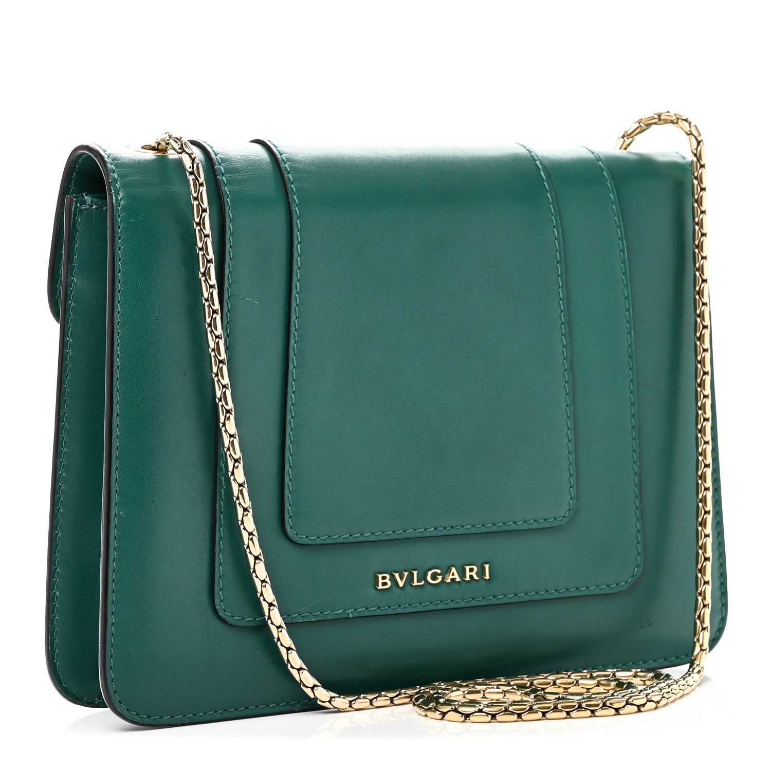 Calfskin Small Serpenti Forever Snake Strap Crossbody Bag Emerald Green
